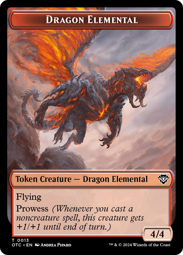 Dragon Elemental // Bird Illusion Double-Sided Token [Outlaws of Thunder Junction Commander Tokens] | Game Master's Emporium (The New GME)