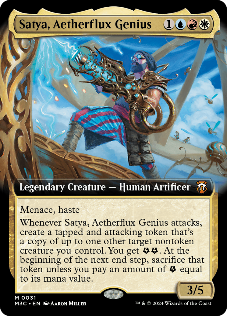 Satya, Aetherflux Genius (Extended Art) [Modern Horizons 3 Commander] | Game Master's Emporium (The New GME)