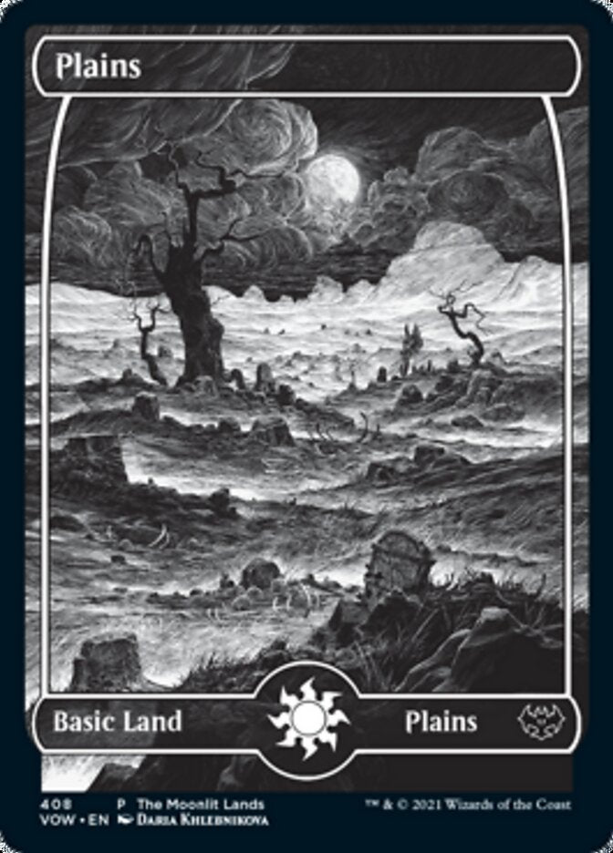 Plains (The Moonlit Lands) (Foil Etched) [Innistrad: Crimson Vow Promos] | Game Master's Emporium (The New GME)