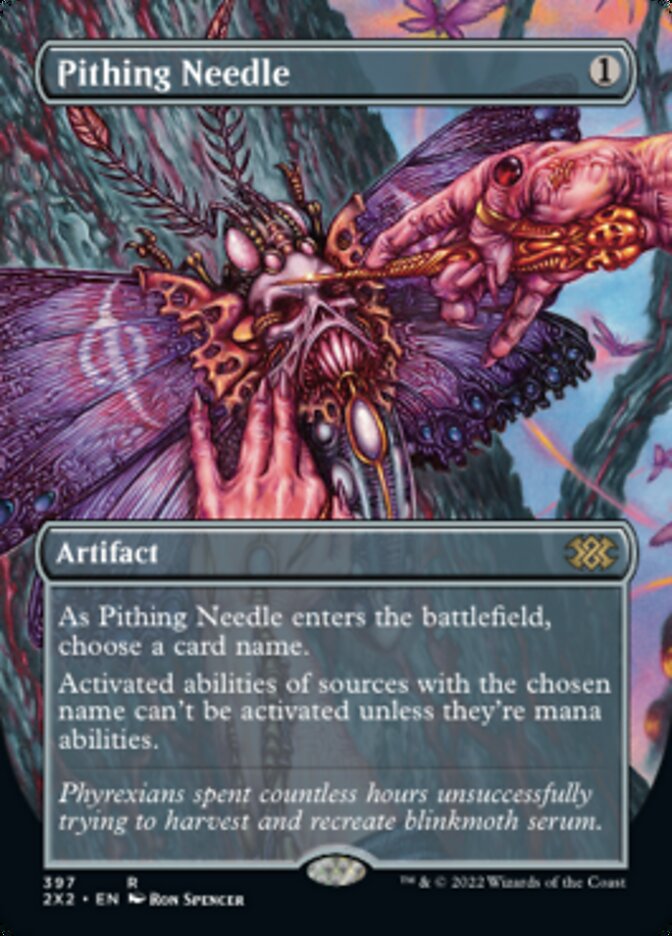Pithing Needle (Borderless Alternate Art) [Double Masters 2022] | Game Master's Emporium (The New GME)