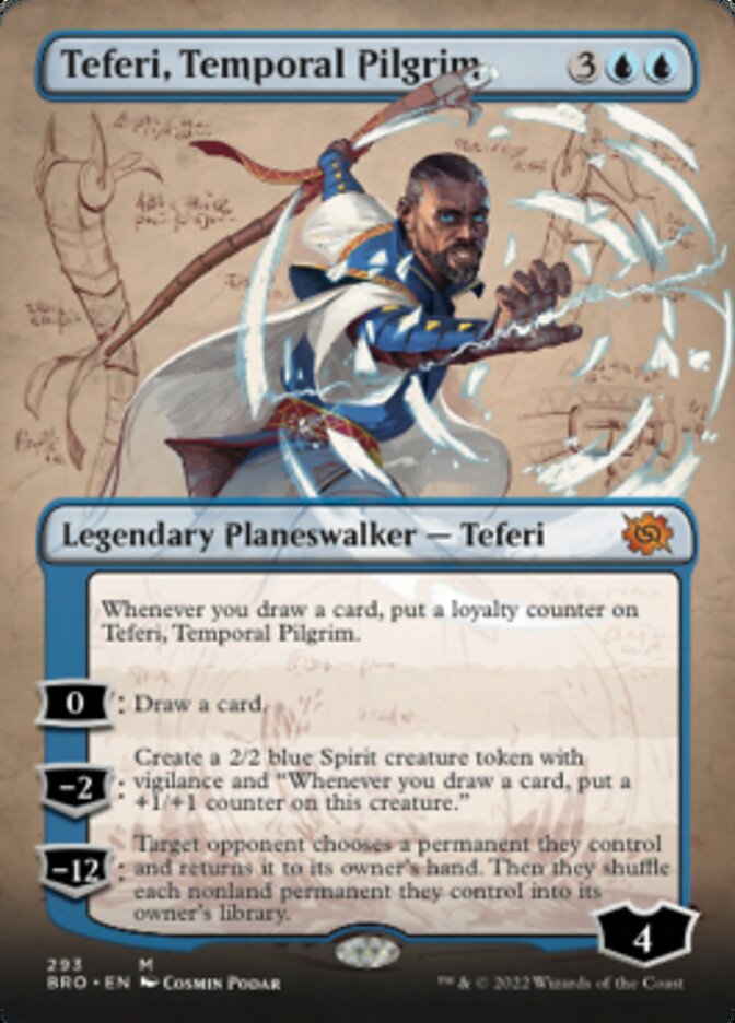 Teferi, Temporal Pilgrim (Borderless Alternate Art) [The Brothers' War] | Game Master's Emporium (The New GME)