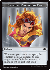 Human (0014) // Emblem - Chandra, Dressed to Kill Double-Sided Token [Innistrad Remastered Tokens] | Game Master's Emporium (The New GME)