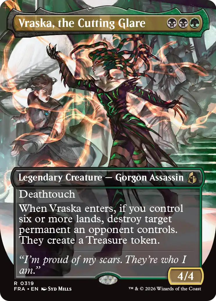 Vraska, the Cutting Glare (Borderless) [Reality Fracture] | Game Master's Emporium (The New GME)