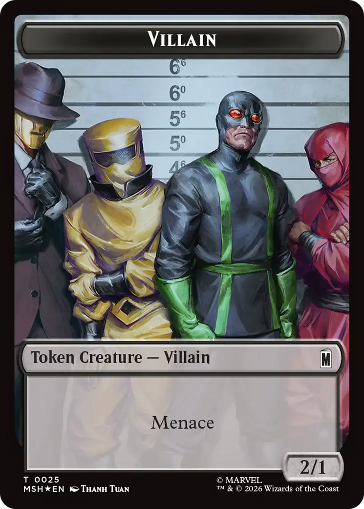 Shapeshifter (018) // Villain (025) Double-Sided Token (Surge Foil) [Marvel Super Heroes Commander Tokens] | Game Master's Emporium (The New GME)