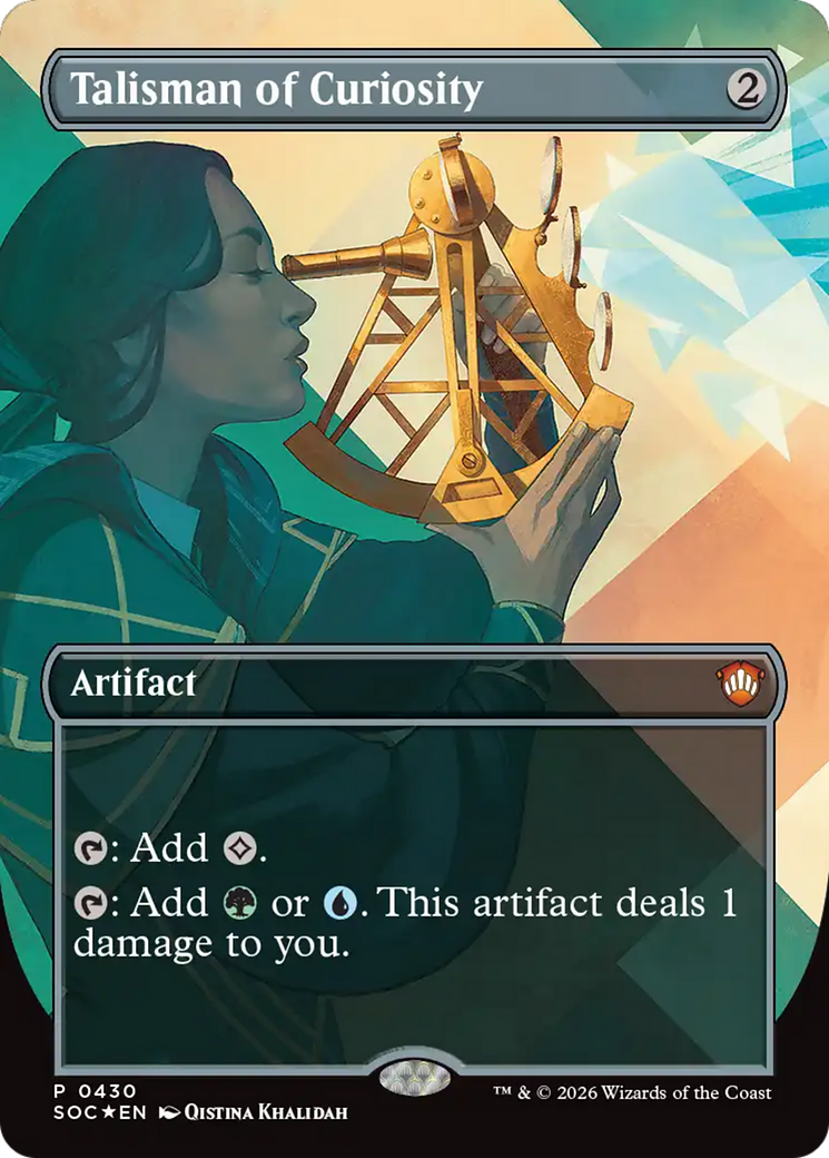Talisman of Curiosity (Borderless) [Secrets of Strixhaven Commander] | Game Master's Emporium (The New GME)