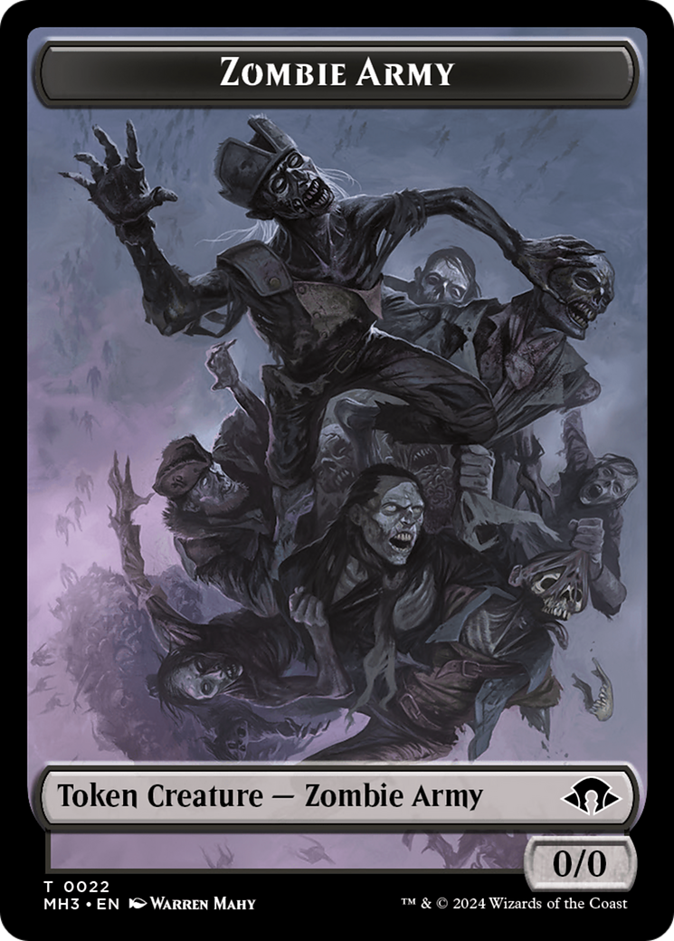 Eldrazi Spawn // Zombie Army Double-Sided Token [Modern Horizons 3 Tokens] | Game Master's Emporium (The New GME)
