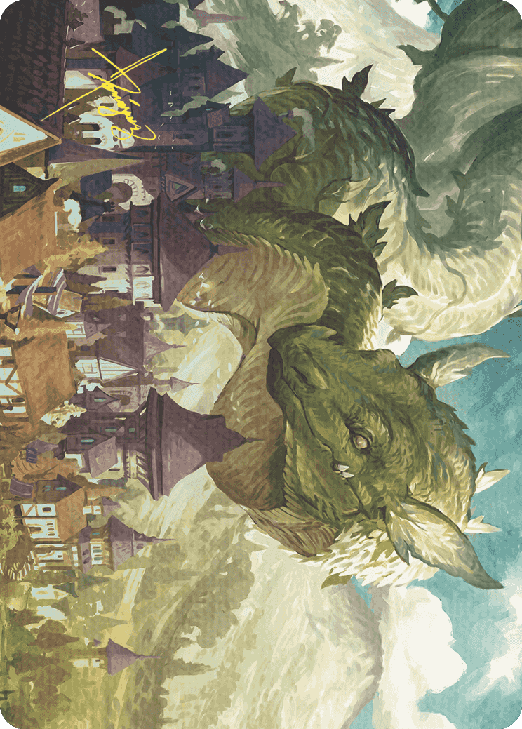 Beanstalk Wurm Art Card (Gold-Stamped Signature) [Wilds of Eldraine Art Series] | Game Master's Emporium (The New GME)