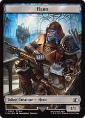 Bird // Hero (0028) Double-Sided Token (Surge Foil) [FINAL FANTASY Commander Tokens] | Game Master's Emporium (The New GME)