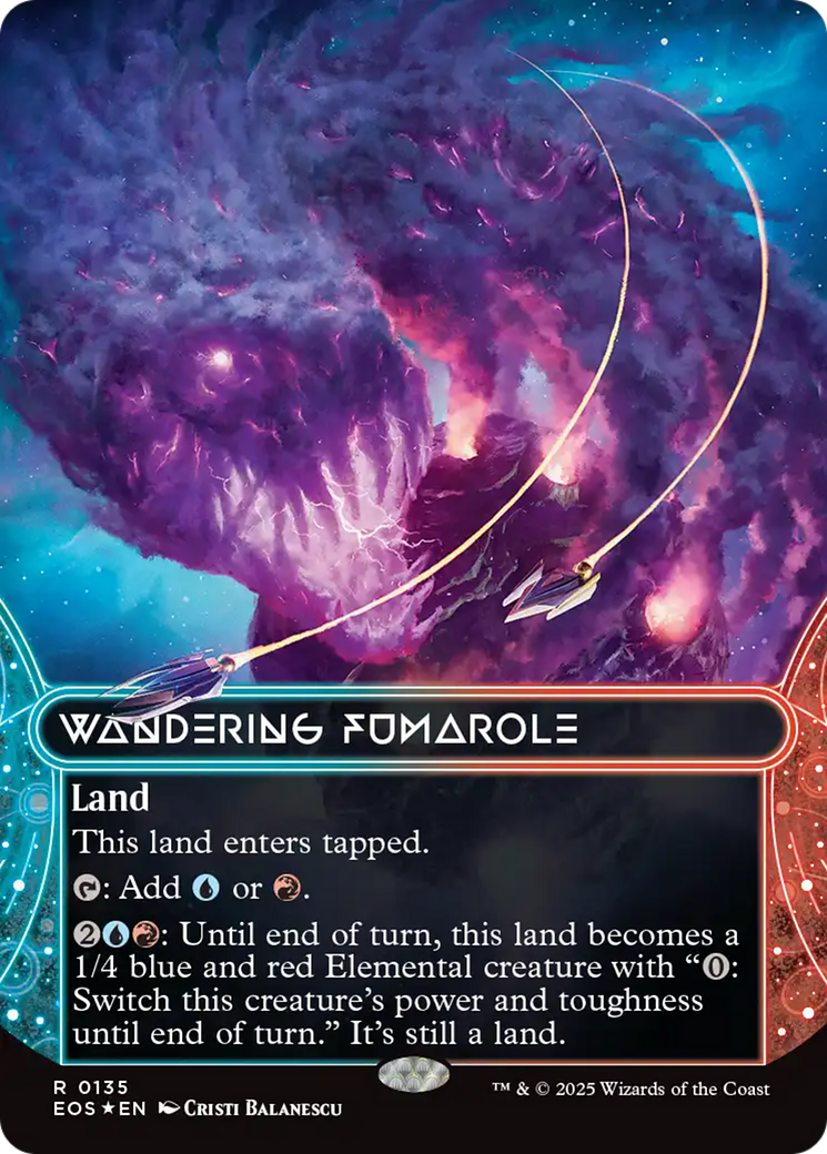 Wandering Fumarole (0135) (Borderless) (Galaxy Foil) [Edge of Eternities: Stellar Sights] | Game Master's Emporium (The New GME)