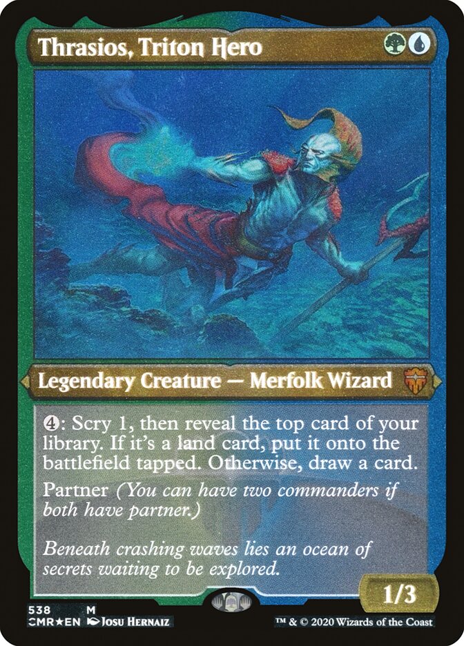 Thrasios, Triton Hero (Etched) [Commander Legends] | Game Master's Emporium (The New GME)