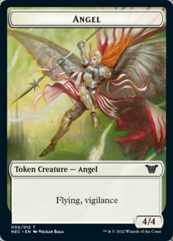 Angel // Elephant Double-Sided Token [Kamigawa: Neon Dynasty Commander Tokens] | Game Master's Emporium (The New GME)