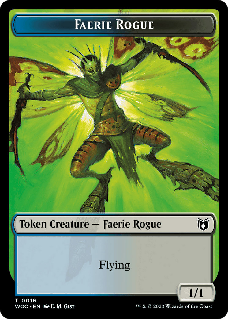 Faerie Rogue // Faerie (0016) Double-Sided Token [Wilds of Eldraine Commander Tokens] | Game Master's Emporium (The New GME)
