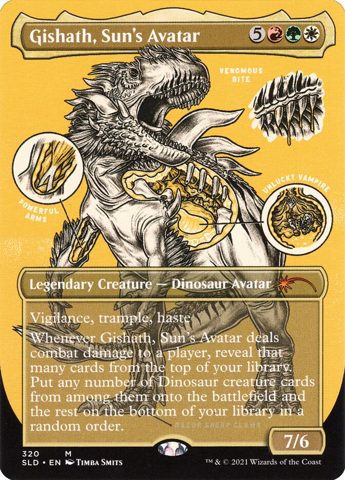 Gishath, Sun's Avatar (Borderless Foil Etched) [Secret Lair Drop Series] | Game Master's Emporium (The New GME)