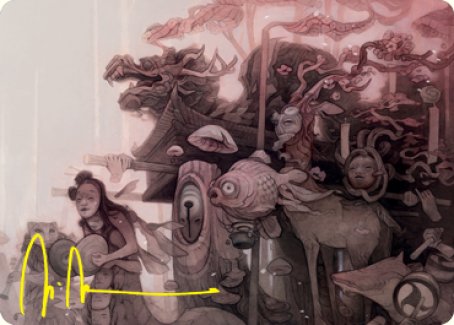March of Burgeoning Life Art Card (Gold-Stamped Signature) [Kamigawa: Neon Dynasty Art Series] | Game Master's Emporium (The New GME)