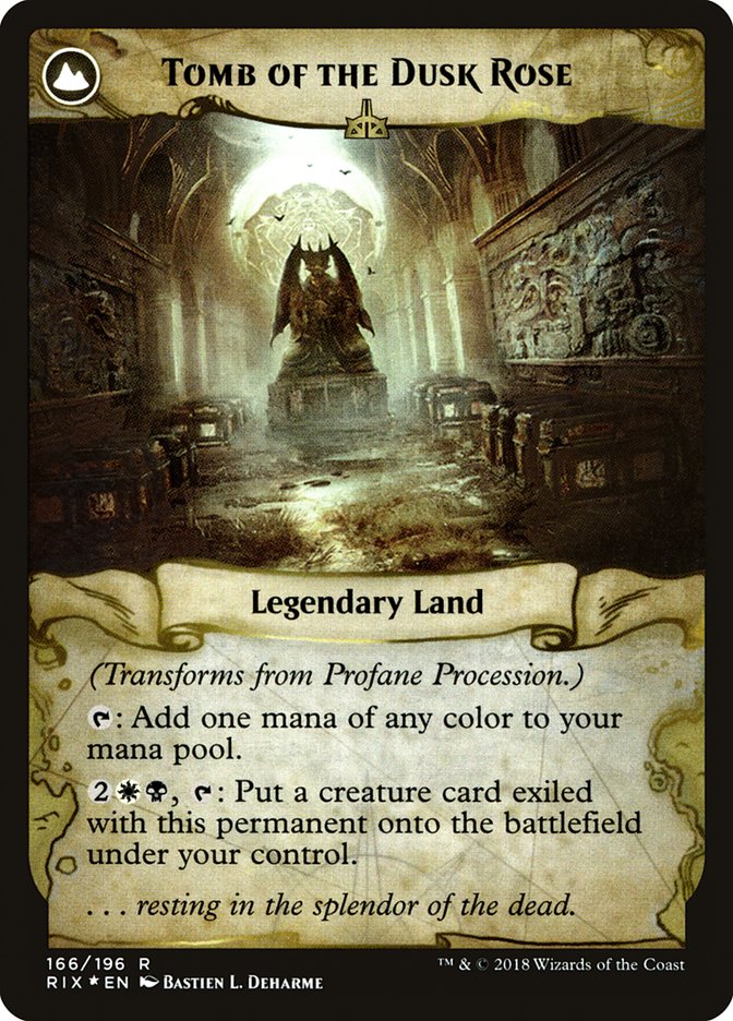 Profane Procession // Tomb of the Dusk Rose [Rivals of Ixalan Prerelease Promos] | Game Master's Emporium (The New GME)