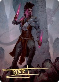 Kaya the Inexorable Art Card (Gold-Stamped Signature) [Kaldheim Art Series] | Game Master's Emporium (The New GME)