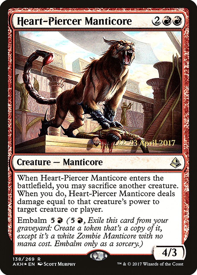 Heart-Piercer Manticore [Amonkhet Prerelease Promos] | Game Master's Emporium (The New GME)