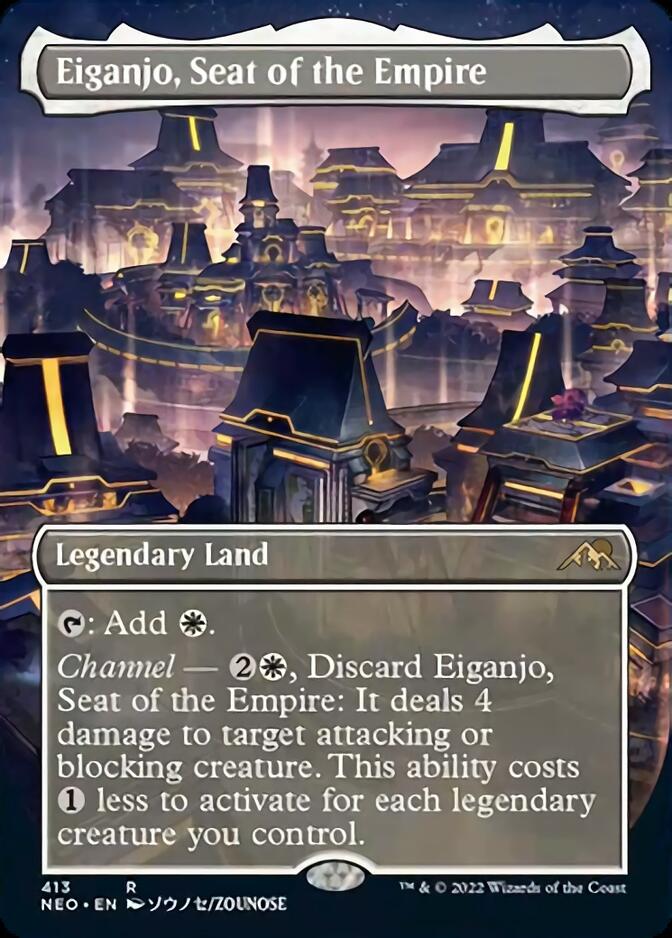 Eiganjo, Seat of the Empire (Borderless Alternate Art) [Kamigawa: Neon Dynasty] | Game Master's Emporium (The New GME)