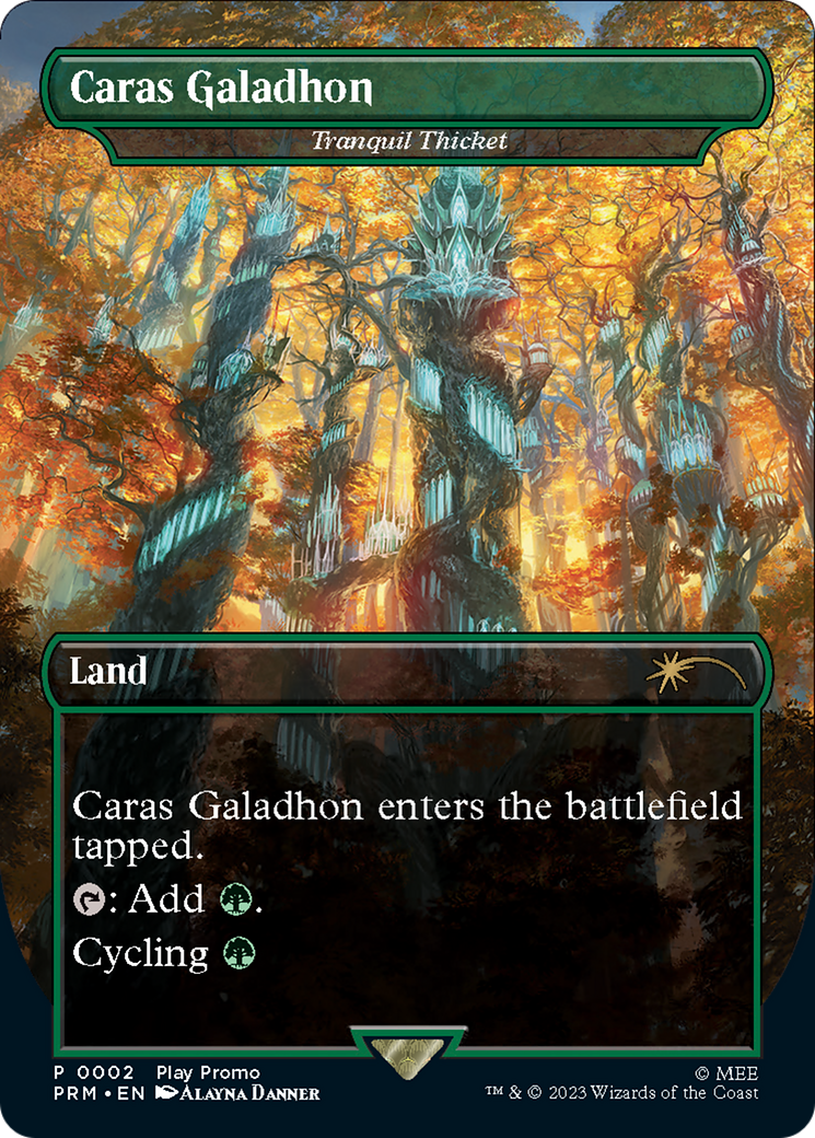 Tranquil Thicket - Caras Galadhon (Borderless) [Wizards Play Network 2023] | Game Master's Emporium (The New GME)