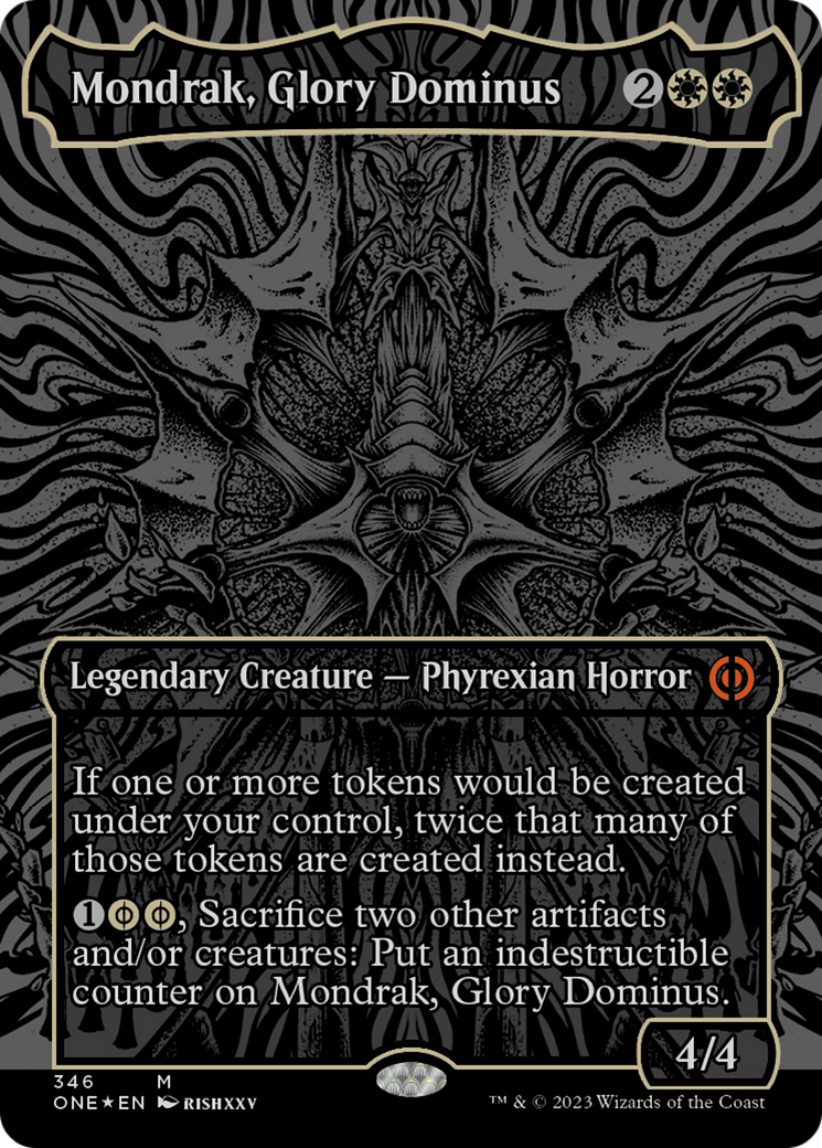 Mondrak, Glory Dominus (Oil Slick Raised Foil) [Phyrexia: All Will Be One] | Game Master's Emporium (The New GME)