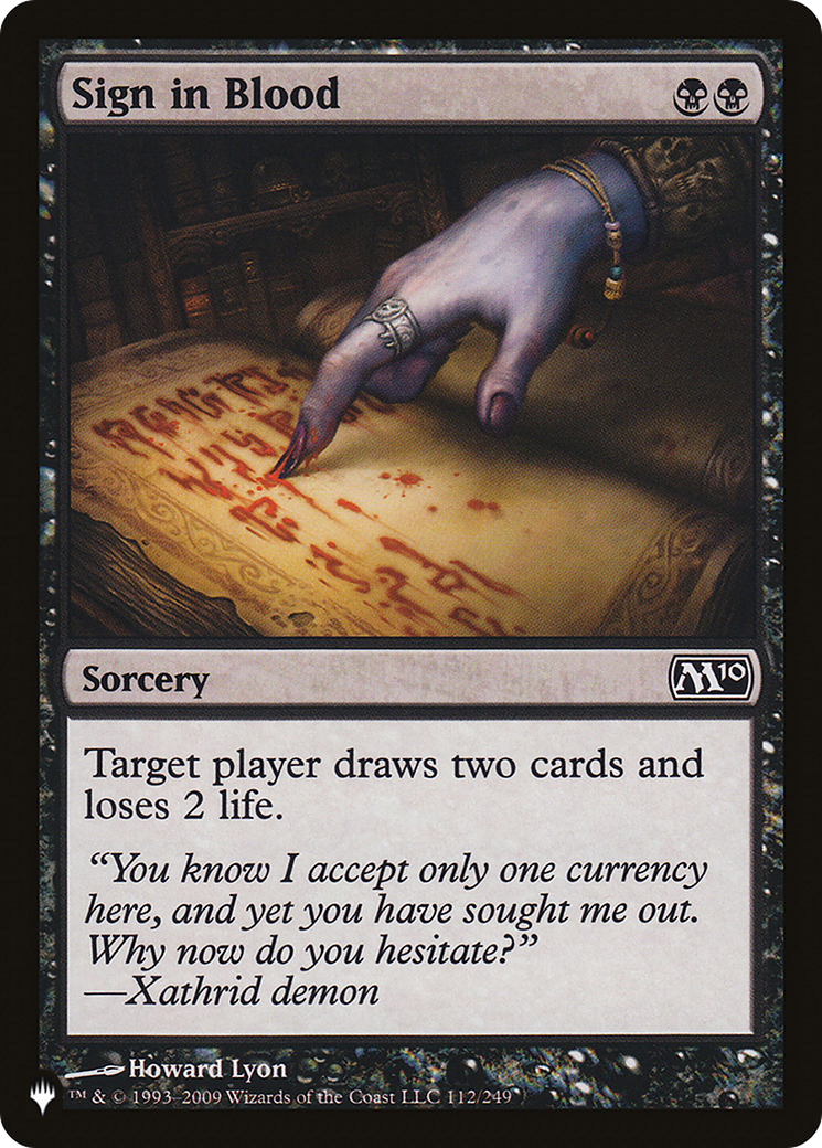 Sign in Blood (M10) [The List] | Game Master's Emporium (The New GME)