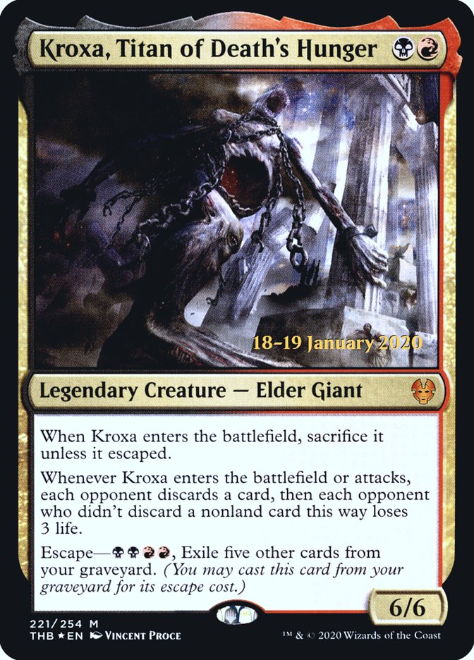 Kroxa, Titan of Death's Hunger [Theros Beyond Death Prerelease Promos] | Game Master's Emporium (The New GME)