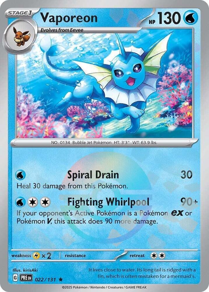 Vaporeon (022/131) (Poke Ball Pattern) [Scarlet & Violet: Prismatic Evolutions] | Game Master's Emporium (The New GME)