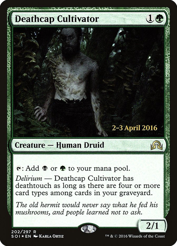 Deathcap Cultivator [Shadows over Innistrad Prerelease Promos] | Game Master's Emporium (The New GME)