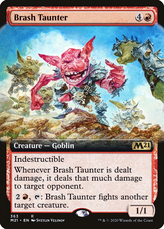 Brash Taunter (Extended Art) [Core Set 2021] | Game Master's Emporium (The New GME)
