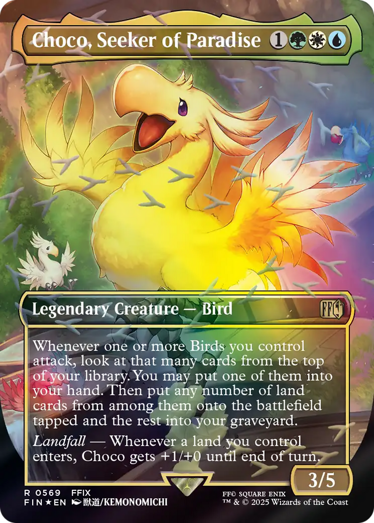 Choco, Seeker of Paradise (Borderless) (Chocobo Track Foil) [FINAL FANTASY] | Game Master's Emporium (The New GME)