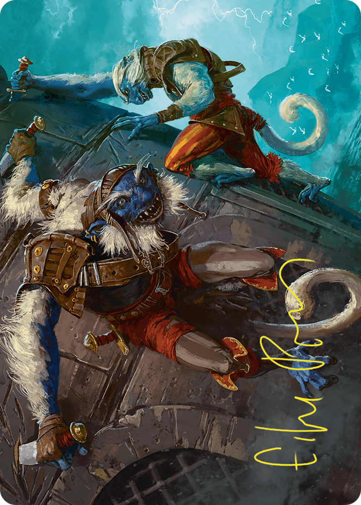 Goblin Boarders Art Card (11/54) (Gold-Stamped Signature) [Foundations Art Series] | Game Master's Emporium (The New GME)