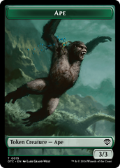 Ape // Shark Double-Sided Token [Outlaws of Thunder Junction Commander Tokens] | Game Master's Emporium (The New GME)