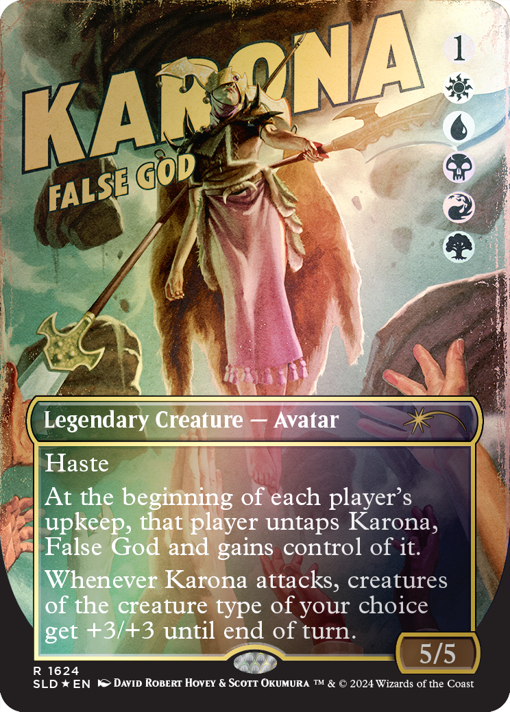 Karona, False God (Rainbow Foil) [Secret Lair Drop Series] | Game Master's Emporium (The New GME)