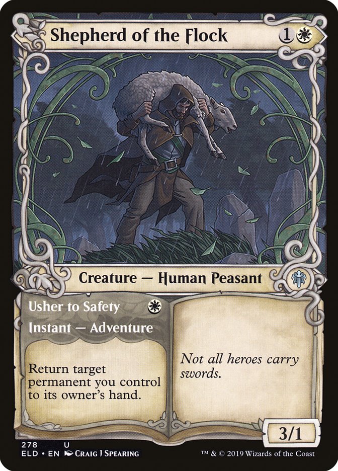 Shepherd of the Flock // Usher to Safety (Showcase) [Throne of Eldraine] | Game Master's Emporium (The New GME)