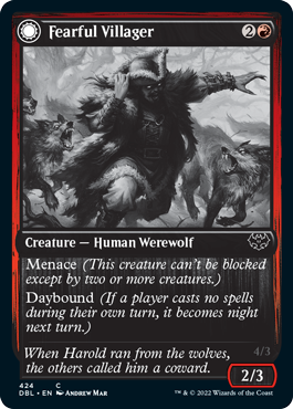 Fearful Villager // Fearsome Werewolf [Innistrad: Double Feature] | Game Master's Emporium (The New GME)