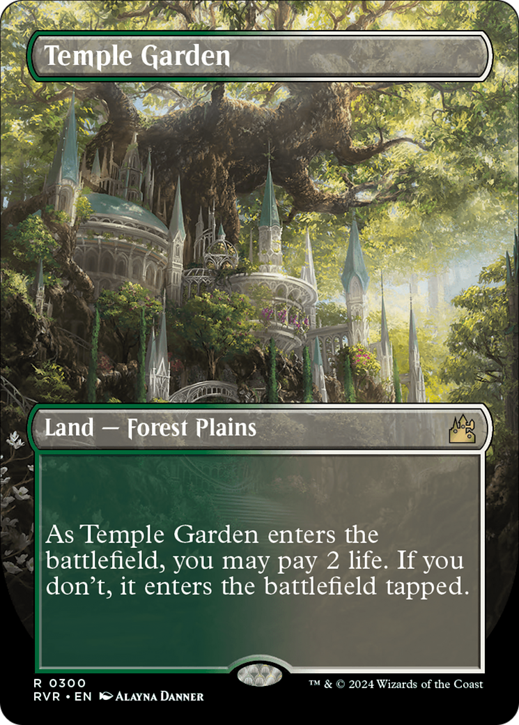 Temple Garden (Borderless) [Ravnica Remastered] | Game Master's Emporium (The New GME)