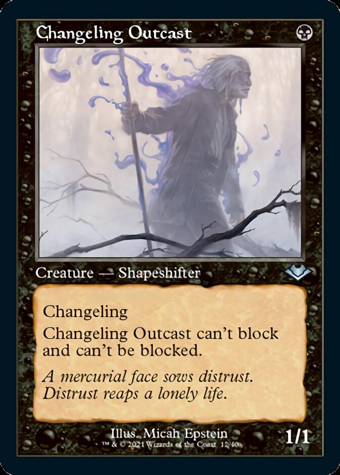 Changeling Outcast (Retro Foil Etched) [Modern Horizons] | Game Master's Emporium (The New GME)