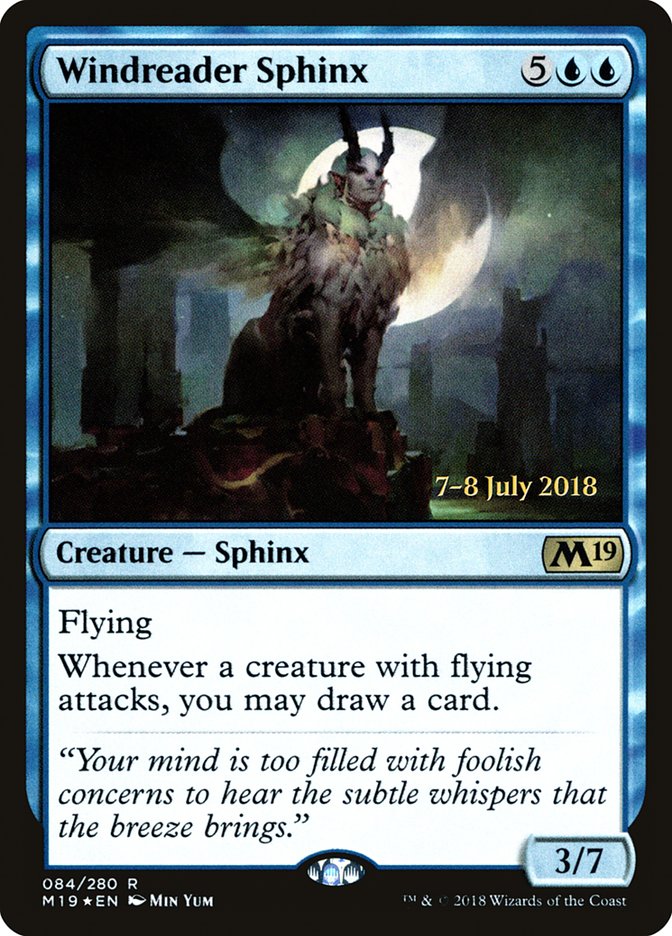 Windreader Sphinx [Core Set 2019 Prerelease Promos] | Game Master's Emporium (The New GME)
