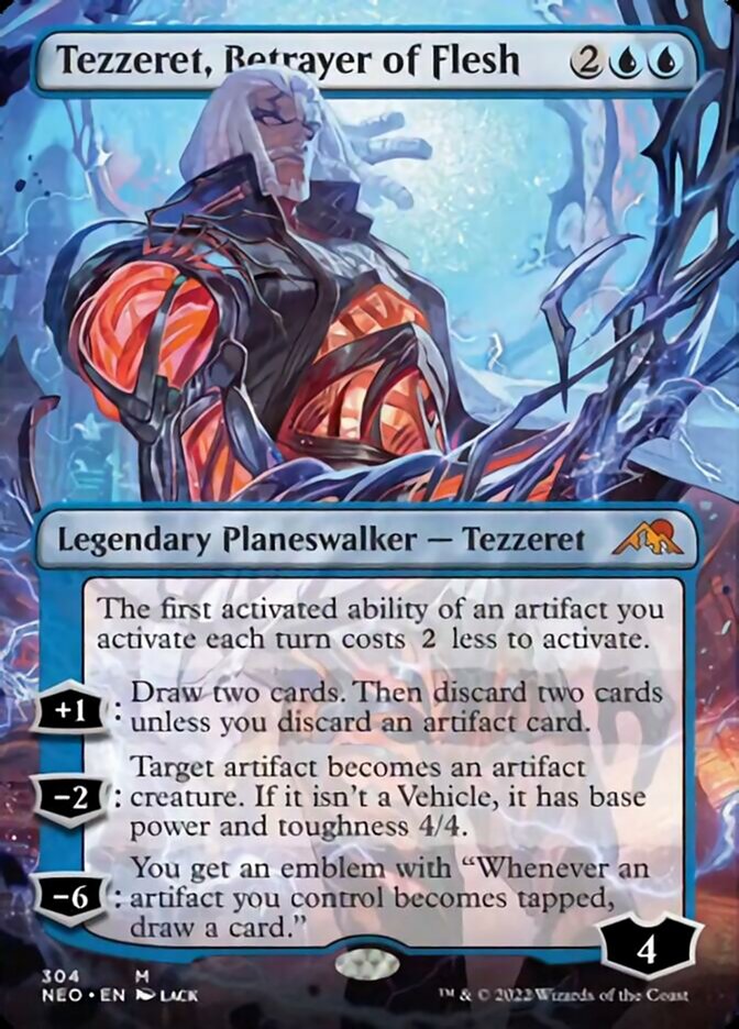 Tezzeret, Betrayer of Flesh (Borderless) [Kamigawa: Neon Dynasty] | Game Master's Emporium (The New GME)
