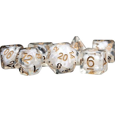 Fanroll 7pc Dice Pearl w/ Copper Numbers | Game Master's Emporium (The New GME)