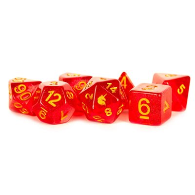 Fanroll 7pc Dice Unicorn Red | Game Master's Emporium (The New GME)