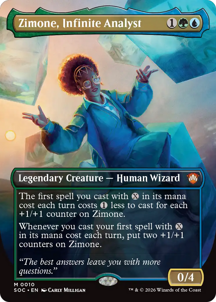 Zimone, Infinite Analyst (Borderless) [Secrets of Strixhaven Commander] | Game Master's Emporium (The New GME)