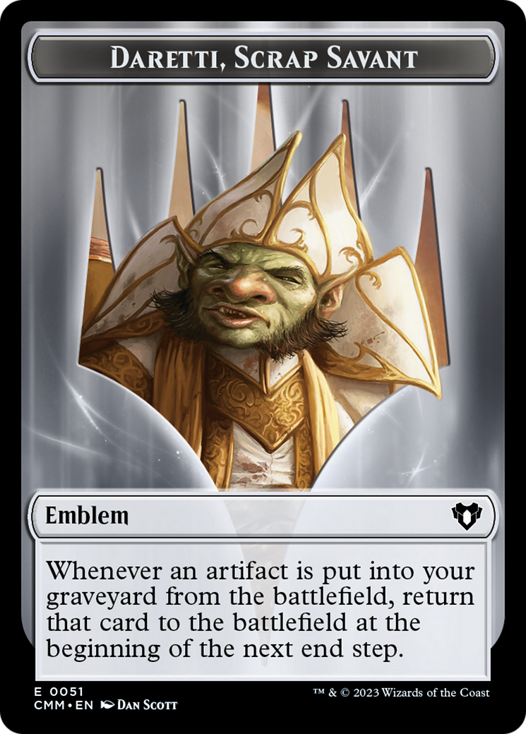 Daretti, Scrap Savant Emblem [Commander Masters Tokens] | Game Master's Emporium (The New GME)