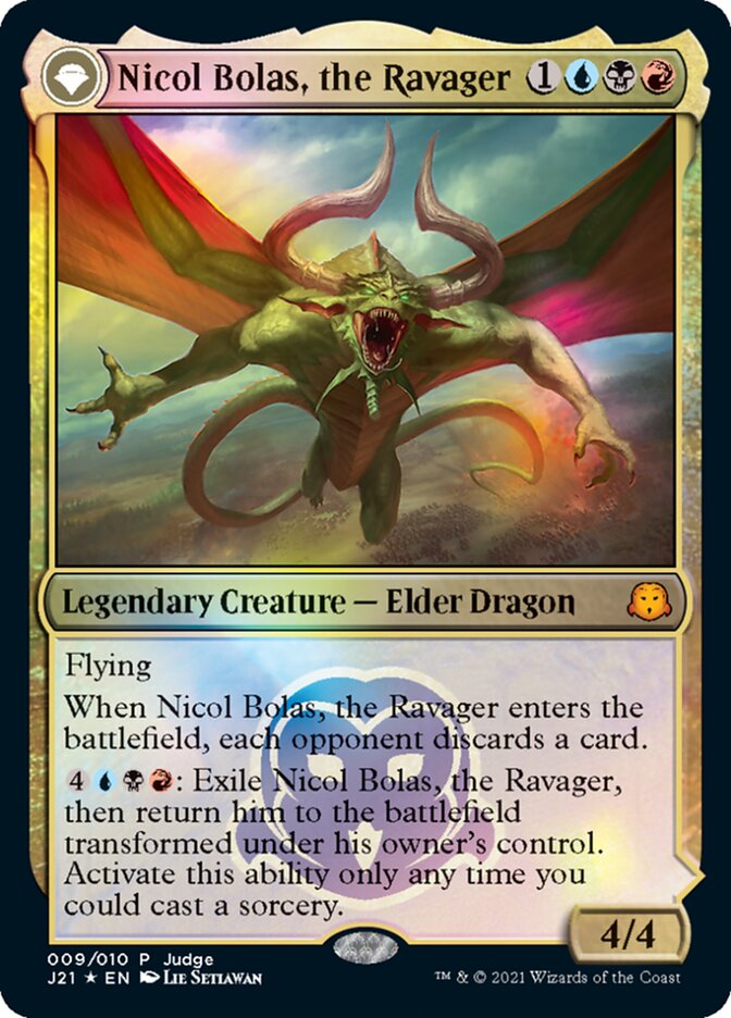 Nicol Bolas, the Ravager // Nicol Bolas, the Arisen [Judge Gift Cards 2021] | Game Master's Emporium (The New GME)
