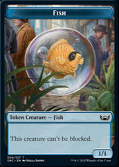 Fish // Wizard Double-Sided Token [Streets of New Capenna Tokens] | Game Master's Emporium (The New GME)