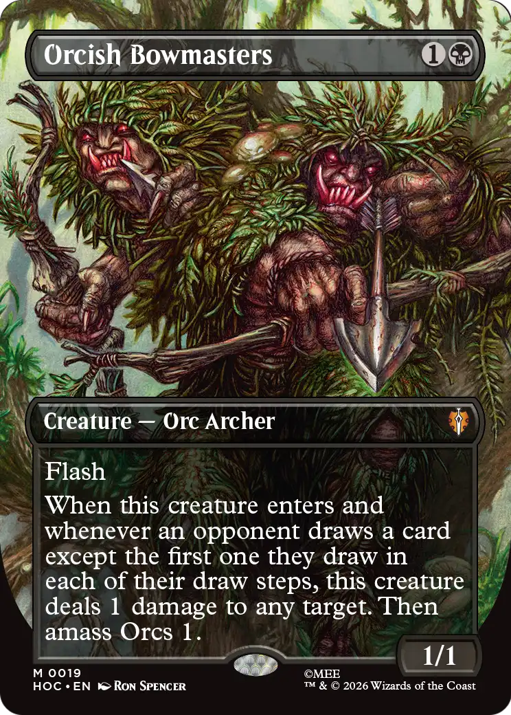 Orcish Bowmasters (Borderless) (Surge Foil) [The Hobbit: Eternal-Legal] | Game Master's Emporium (The New GME)