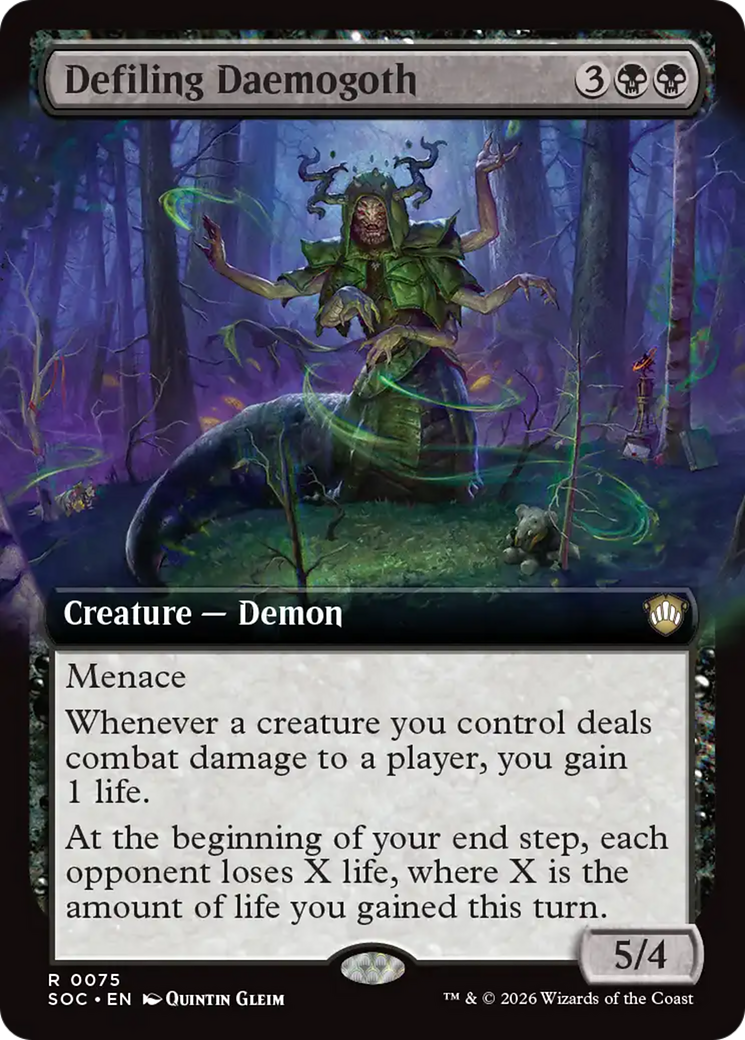 Defiling Daemogoth (Extended Art) [Secrets of Strixhaven Commander] | Game Master's Emporium (The New GME)