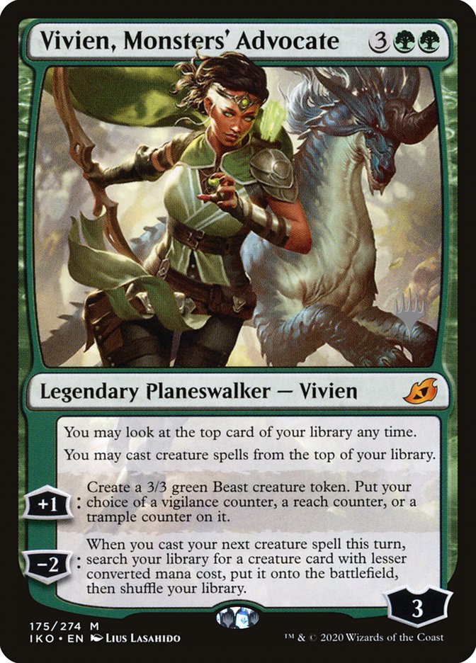 Vivien, Monsters' Advocate (Promo Pack) [Ikoria: Lair of Behemoths Promos] | Game Master's Emporium (The New GME)
