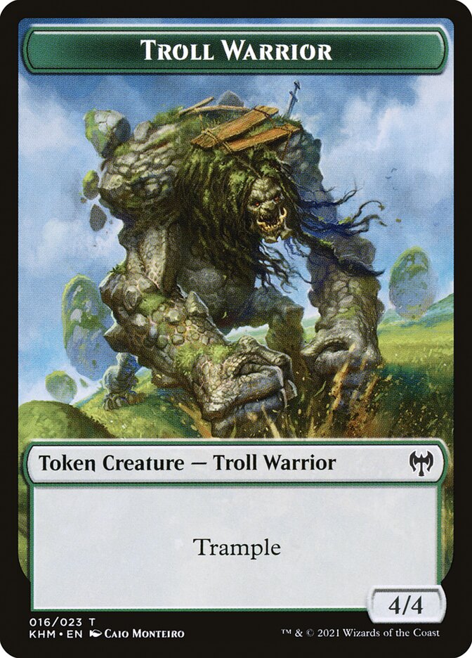 Elf Warrior // Troll Warrior Double-Sided Token [Kaldheim Tokens] | Game Master's Emporium (The New GME)
