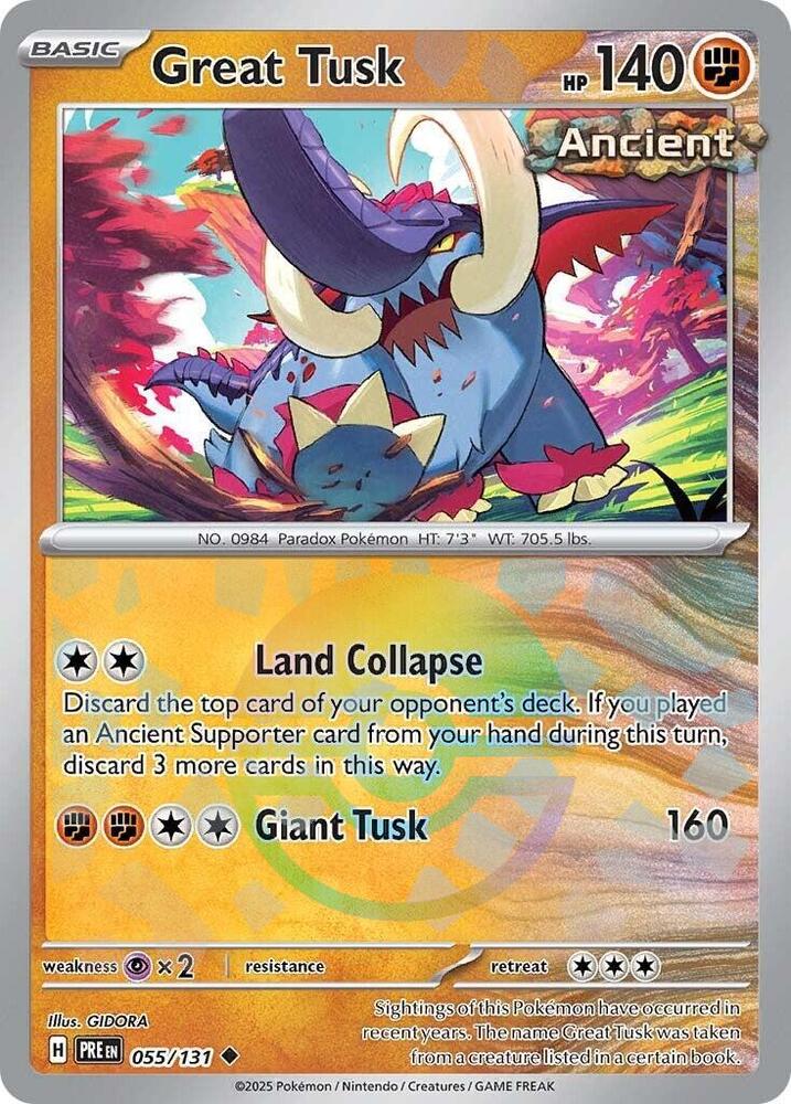 Great Tusk (055/131) (Poke Ball Pattern) [Scarlet & Violet: Prismatic Evolutions] | Game Master's Emporium (The New GME)